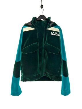 Louis Vuitton 2022 Colourblock Green Velvet Windbreaker Jacket